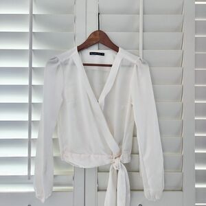 Abercrombie & Fitch Cream Wrap Blouse